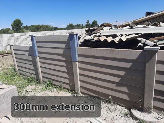 Another angle of a precast wall extension.