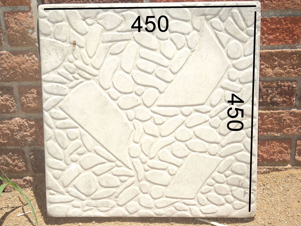 A large square concrete paving block for patios and walkways.