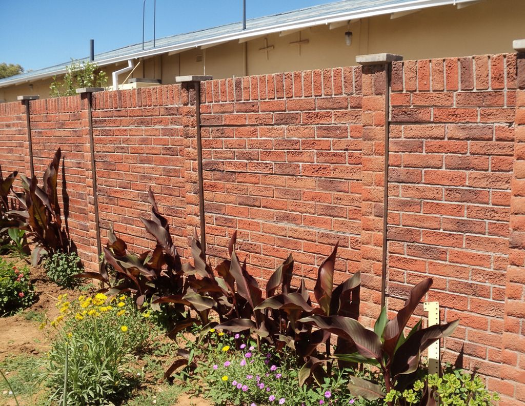 A long Sandstone Beige (Oumens Buks Finish) precast wall securing a property boundary in Bloemfontein.